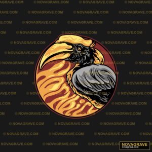 A Crow Sitting On A Piece Of Bread Animals Wildlife - DTF Transfer Design