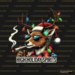 A Deer Wearing Sunglasses And A Christmas Hat Animals Wildlife - Design DTF