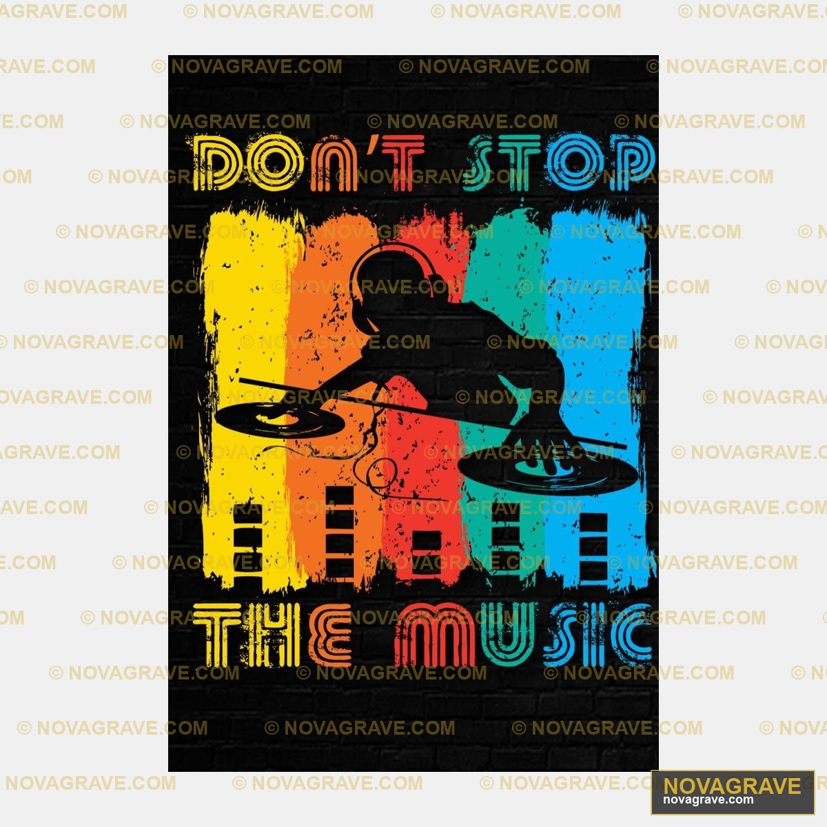 Retro DJ "Don't Stop The Music" DTF Design SVG PNG DXF