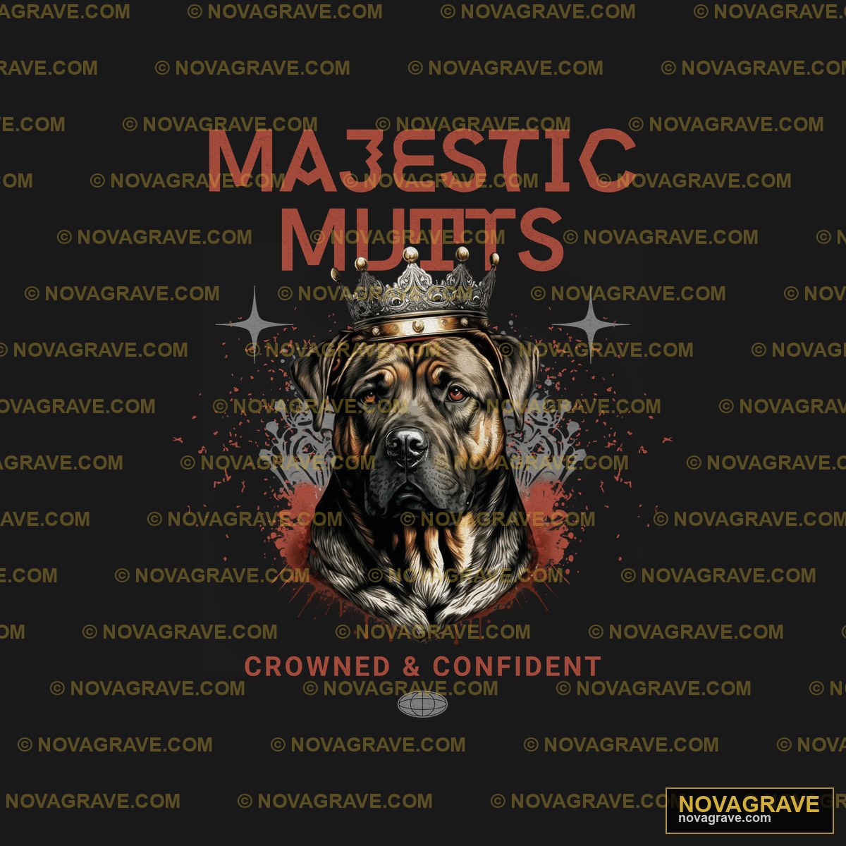 A Dog Wearing A Crown And A Crown On Its Head Animals Wildlife - DTF Transfer Design