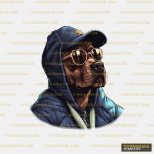 A Dog Wearing Sunglasses And A Hoodie Animals Wildlife - Design DTF