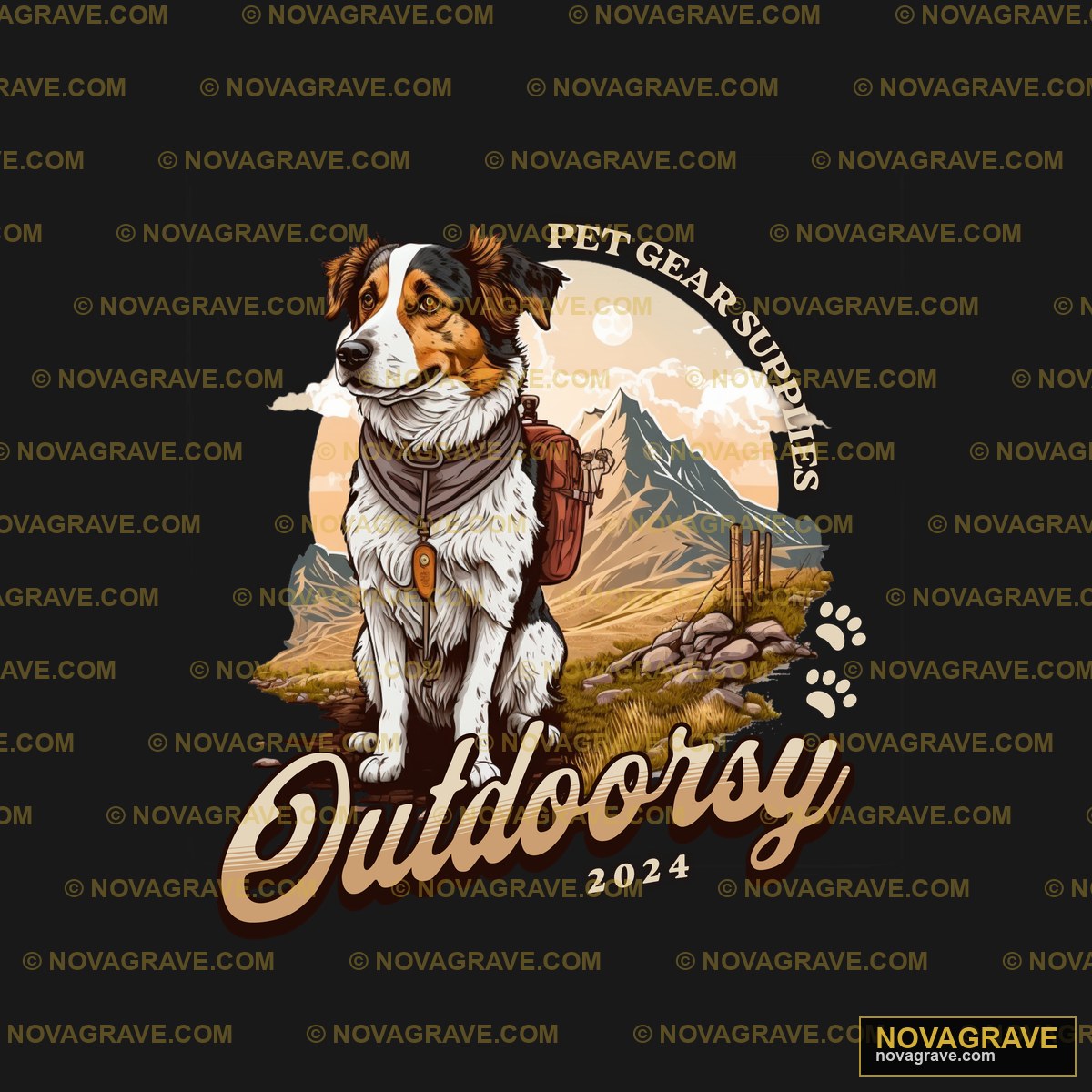 A Dog With A Backpack And A Backpack In The B Animals Wildlife - DTF Transfer Design