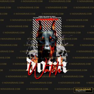 A Dog With A Red Nose And A Black Background Animals Wildlife - DTF Transfer Design