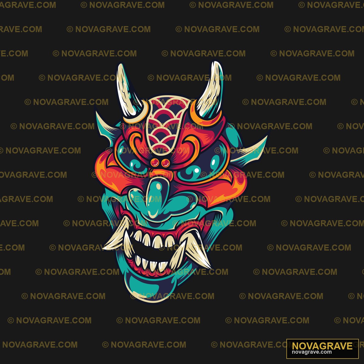 A Dragon Head With A Red And Blue Color Animals Wildlife - DTF Transfer Design