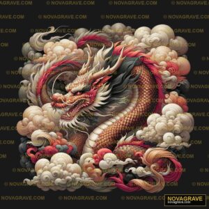 A Dragon In The Clouds Animals Wildlife 2 - Design DTF