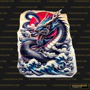 A Dragon With A Red Sun Behind It Animals Wildlife - DTF Ontwerp
