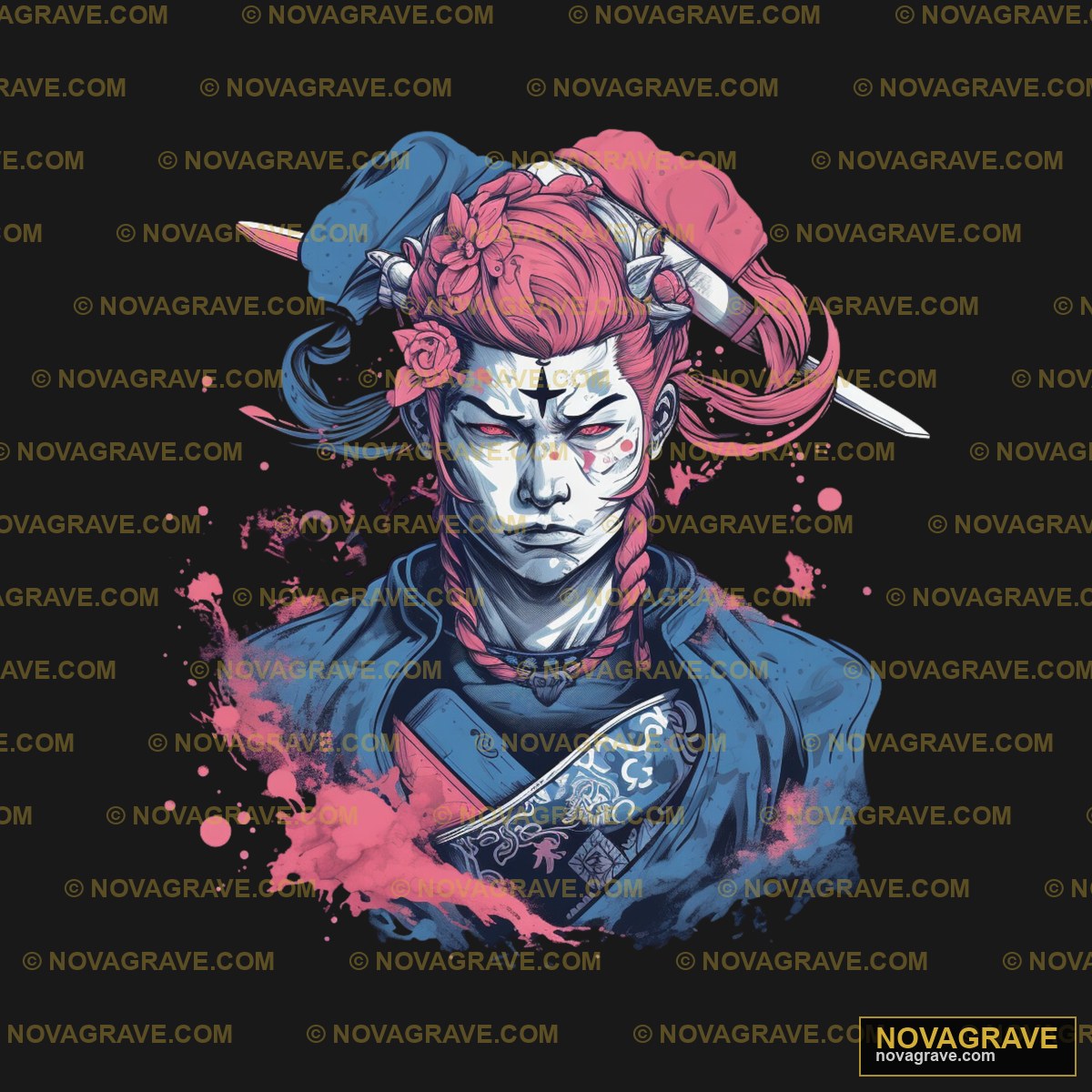 A Drawing Of A Man With Red Hair And A Blue H Other Designs - DTF Transfer Design