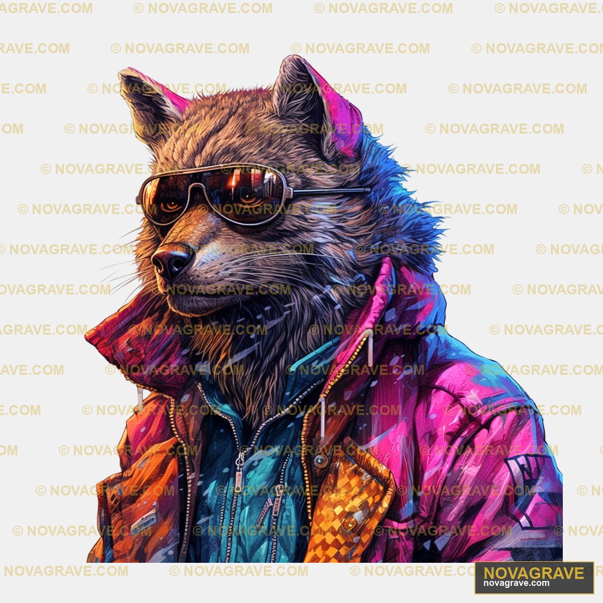 A Drawing Of A Rada Wearing A Jacket And Sung Animals Wildlife - Design DTF