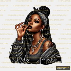 A Drawing Of A Woman Smoking Other Designs - DTF Transfer Design