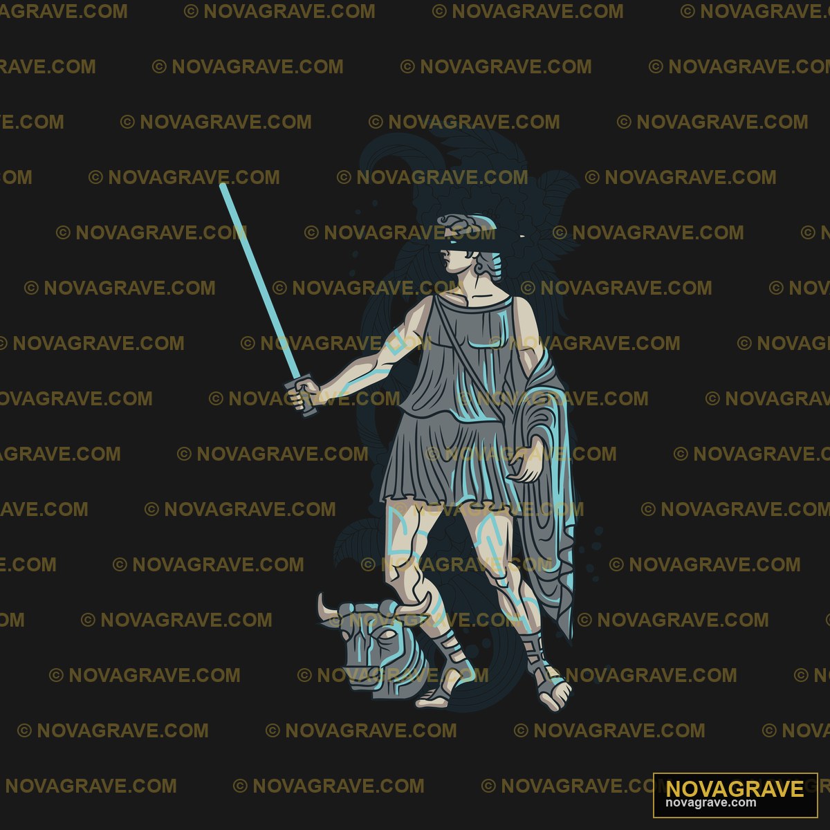 A Drawing Of A Woman With A Sword Other Designs - DTF Ontwerp