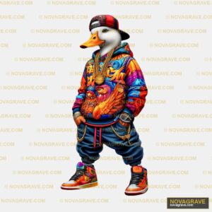 A Duck Dressed As A Rapper Streetwear Urban - DTF Ontwerp