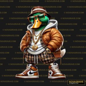 A Duck Wearing A Hat And Sunglasses Nature Botanical - DTF Ontwerp