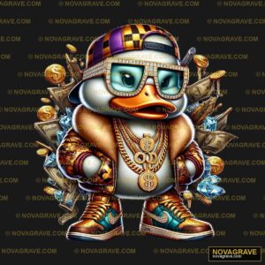 A Duck Wearing A Hat And Sunglasses With A Go Streetwear Urban - DTF Transfer Design
