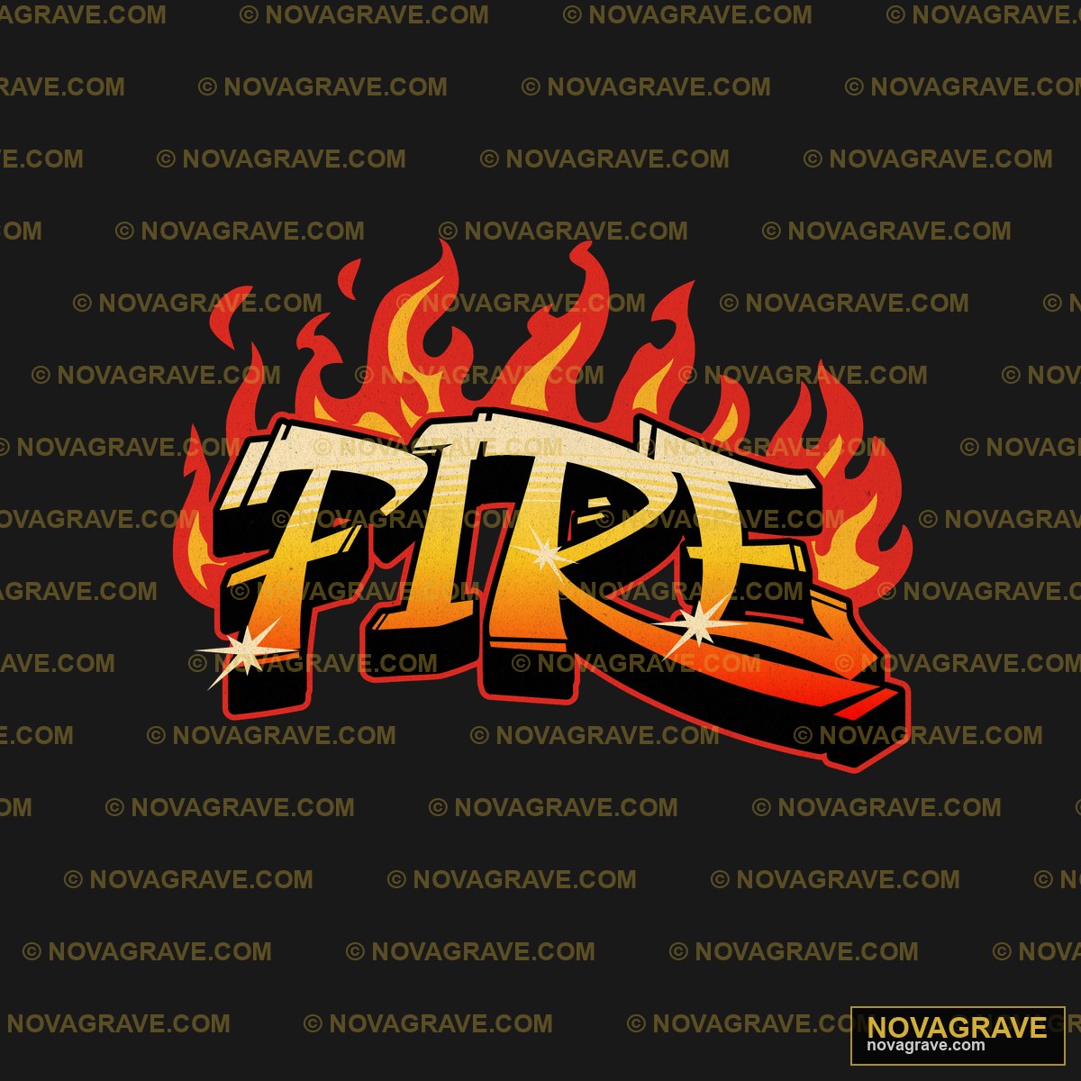A Fire Logo With Flames On It Other Designs - DTF Transfer Design