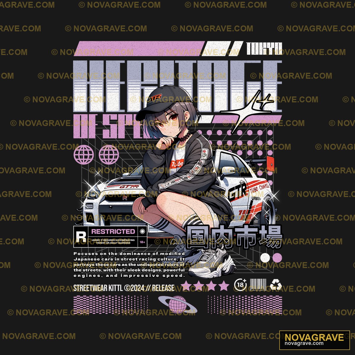 A Girl In A Black Hoodie Sitting On A Car Streetwear Urban - DTF Transfer Design