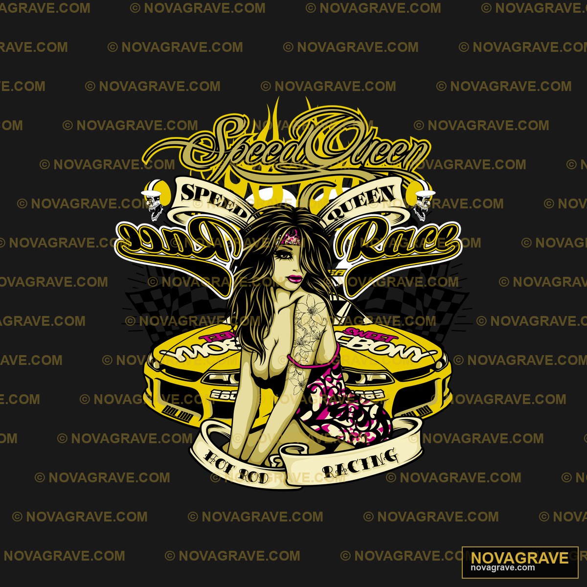 A Girl With A Tattoo And A Car Other Designs - DTF Ontwerp