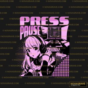 A Girl With Headphones And A Laptop Music Culture - DTF Transfer Design