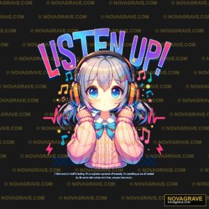 A Girl With Headphones And A Microphone Music Culture 2 - DTF Transfer Design