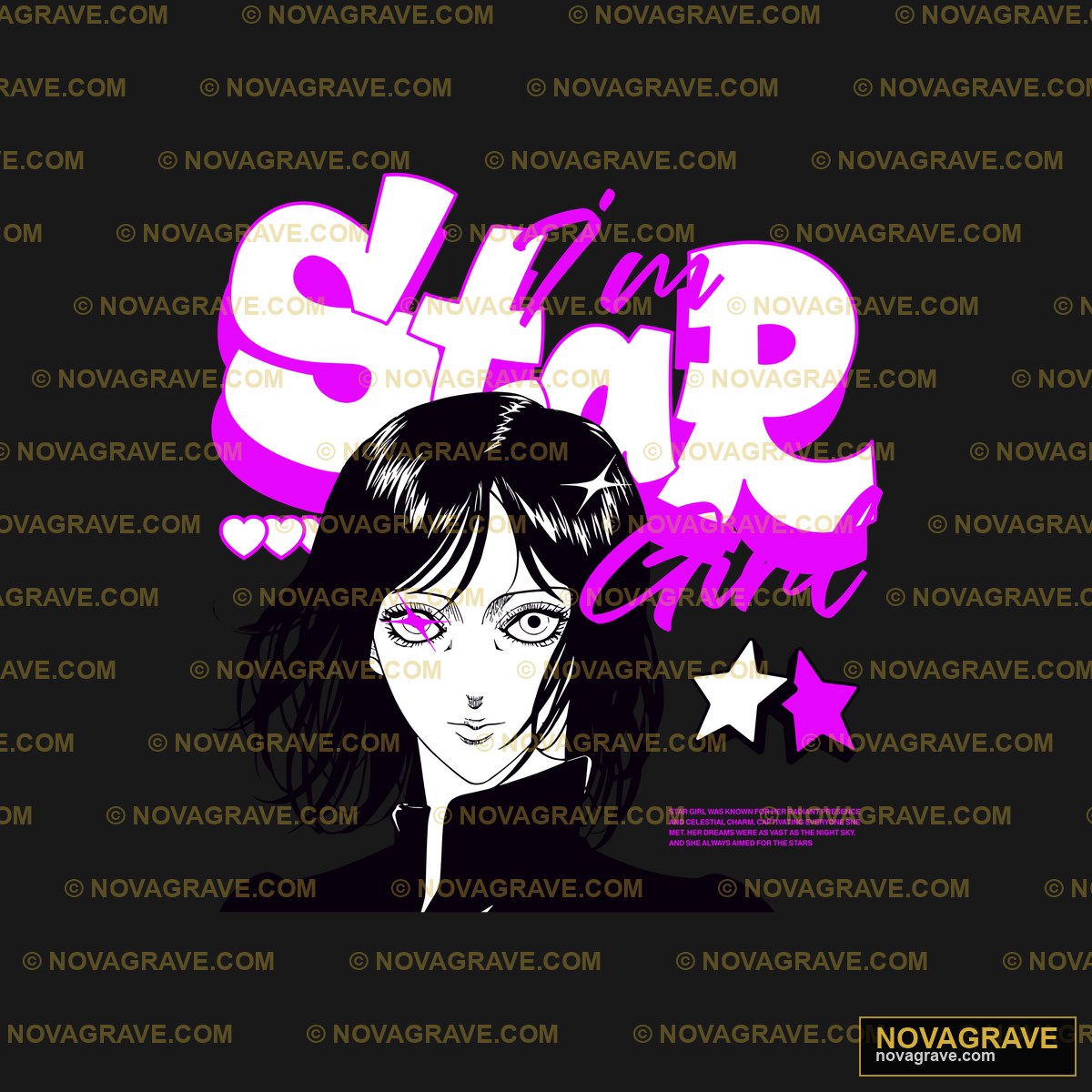 A Girl With Long Hair And Pink Eyes Other Designs - DTF Ontwerp