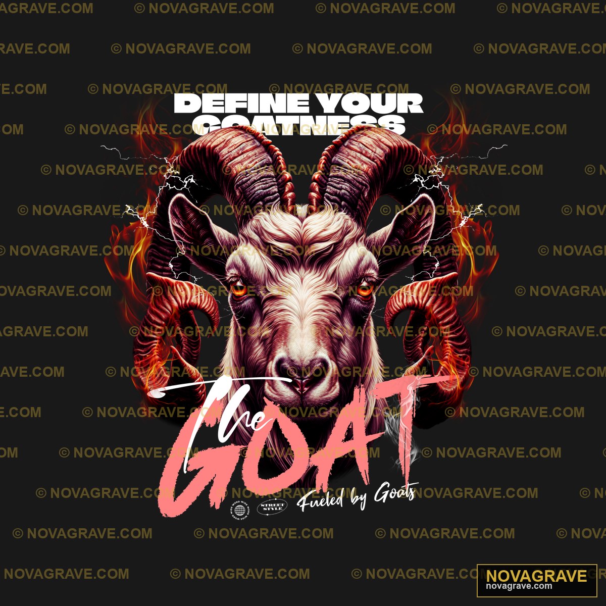 A Goat With Red Flames On Its Face Other Designs - DTF Transfer Design
