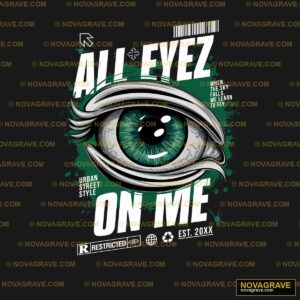 A Green Eye With A White Background Other Designs - Design DTF