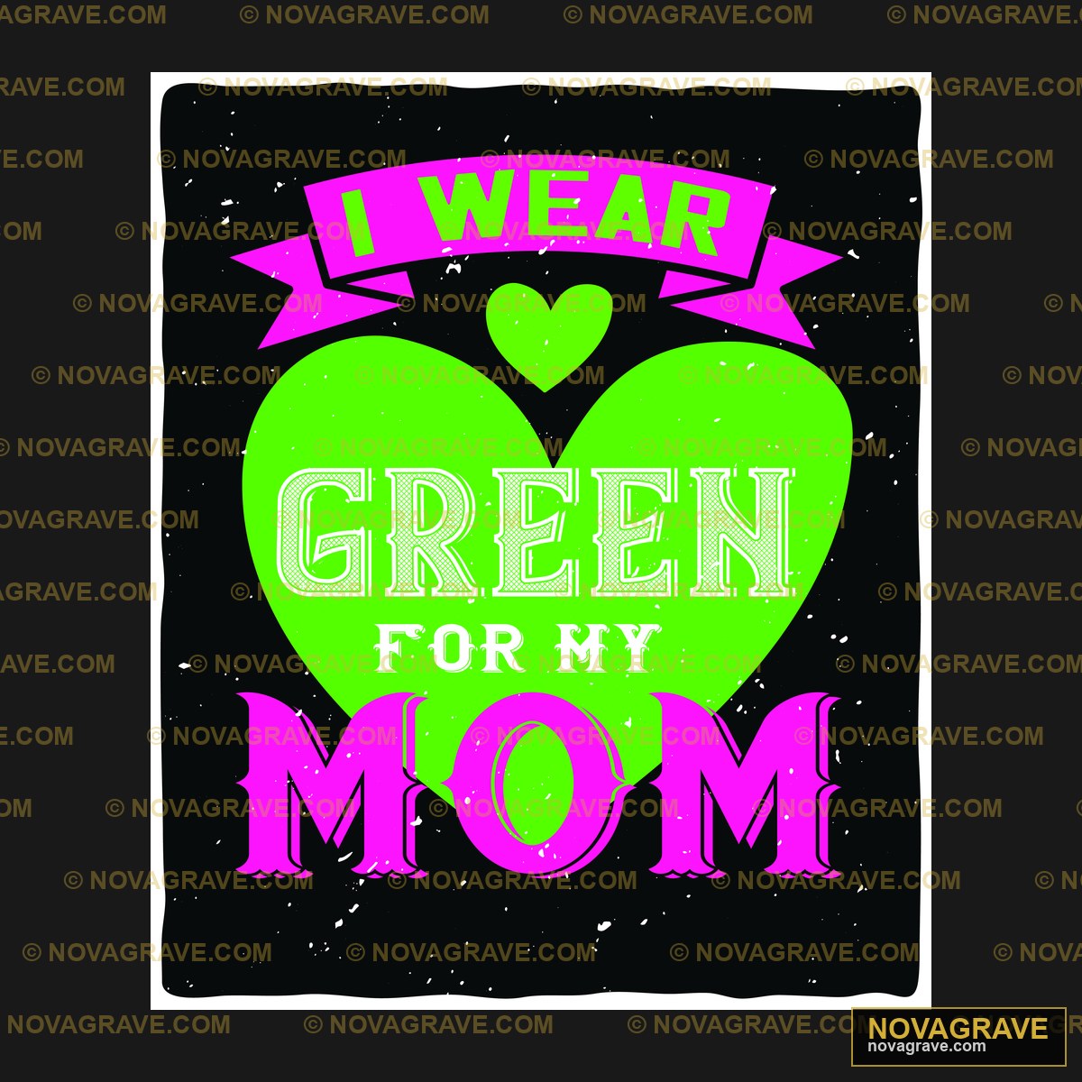 A Green Heart With The Words Green For Mom Seasonal Holiday - Design DTF