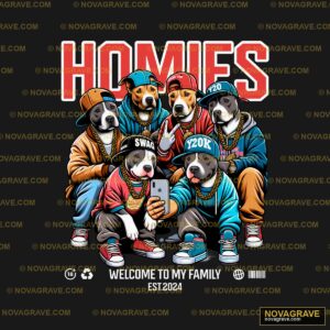 A Group Of Dogs Sitting On Top Of A Black Shi Animals Wildlife - Design DTF
