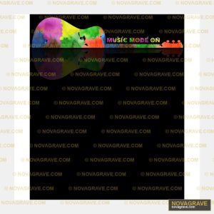 A Guitar With A Colorful Background Music Culture DTF Design