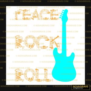 A Guitar With The Words Peace Love And Peace Seasonal Holiday - DTF Transfer Design