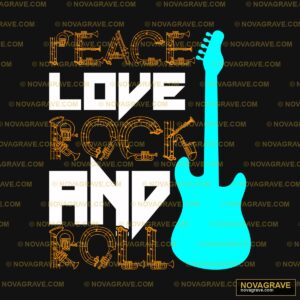 A Guitar With The Wordsrock Androck Music Culture DTF Design