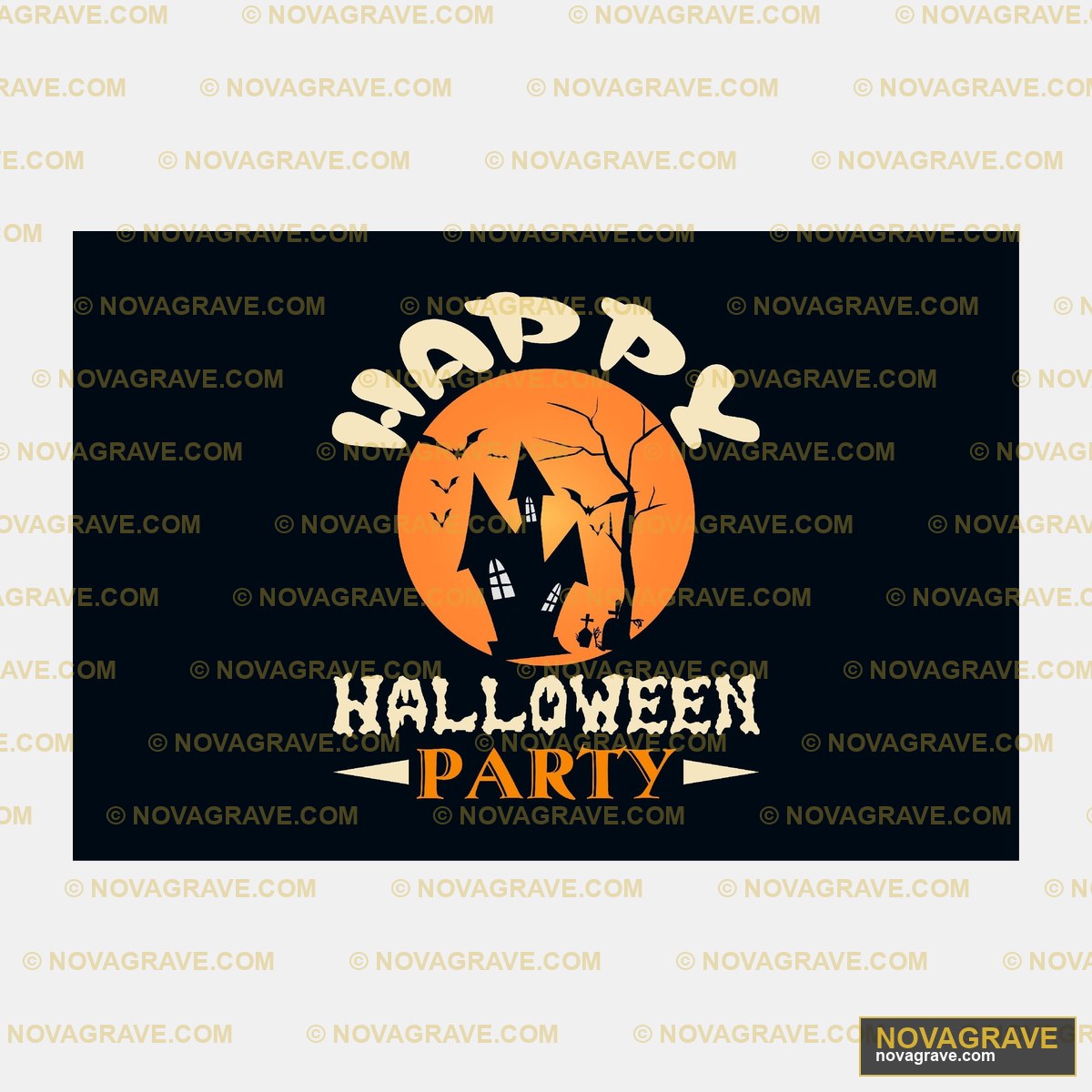 A Halloween Party With A Black Background And Seasonal Holiday DTF Design