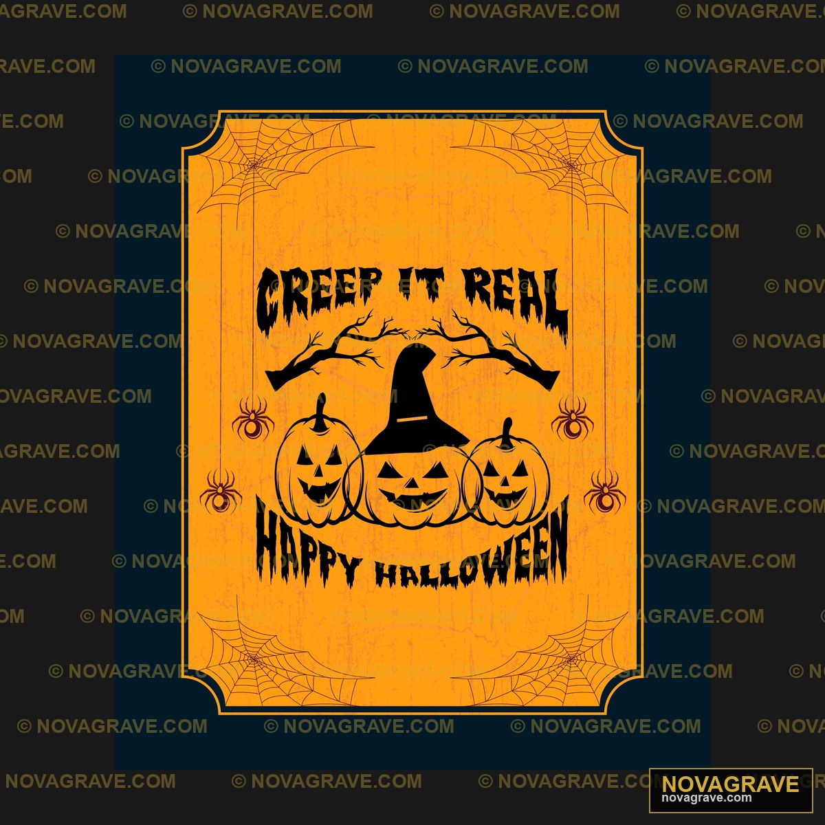 A Halloween Poster With A Witch Hat And A Spi Seasonal Holiday DTF Design