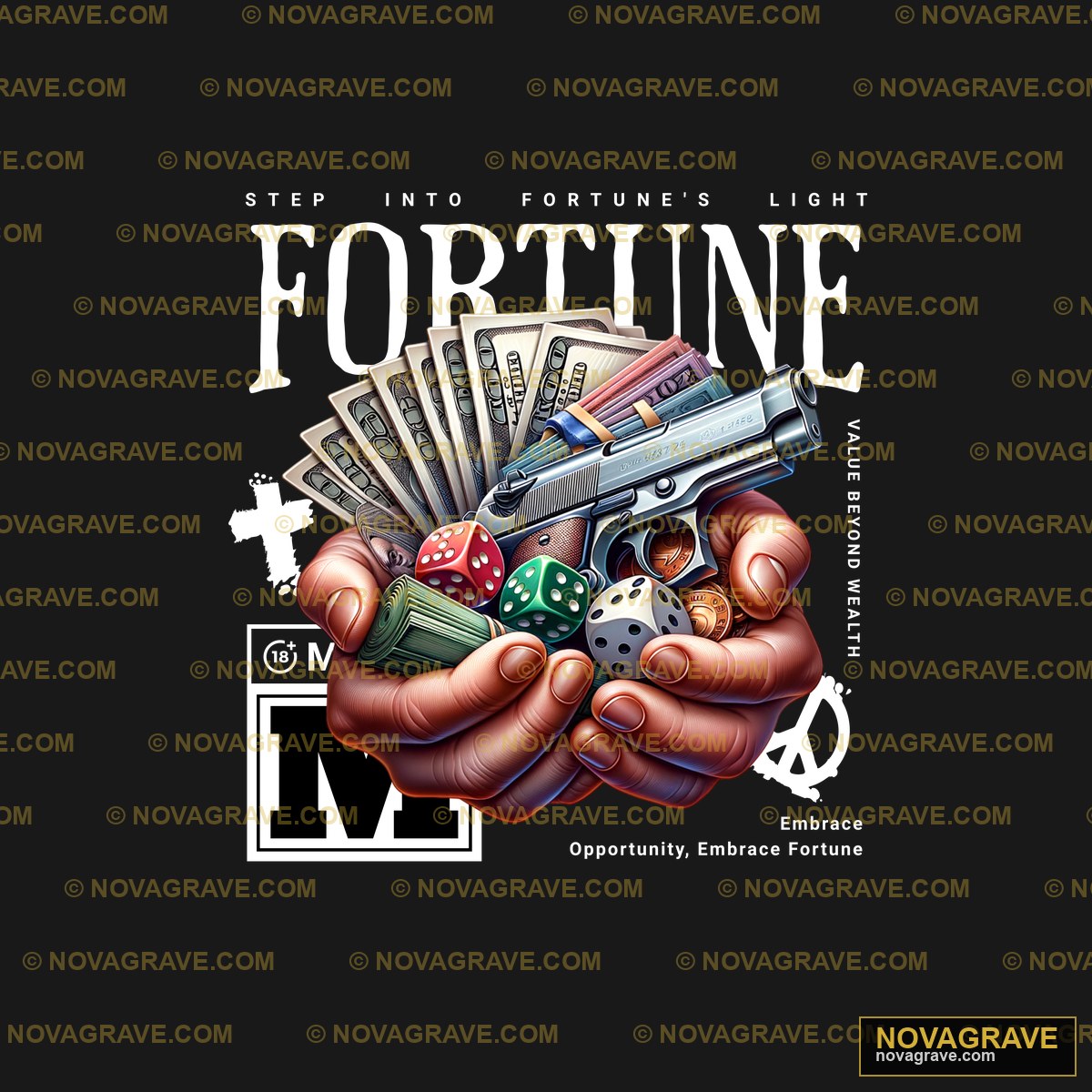A Hand Holding A Gun And Playing Cards Other Designs - DTF Transfer Design