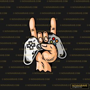 A Hand Holding A Video Game Controller Other Designs - Design DTF