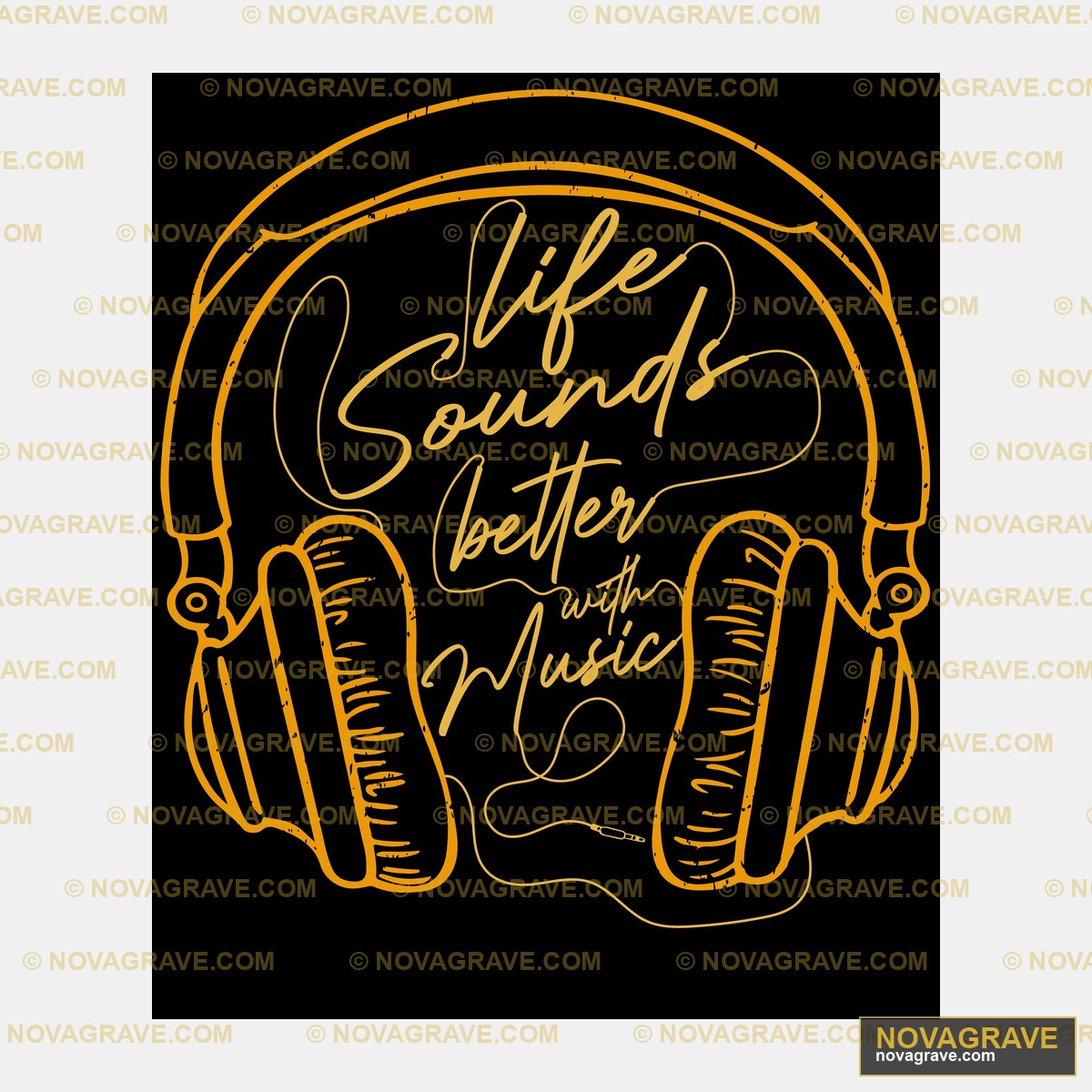 A Headphone With The Words Life Is Better Wit Music Culture - Design DTF