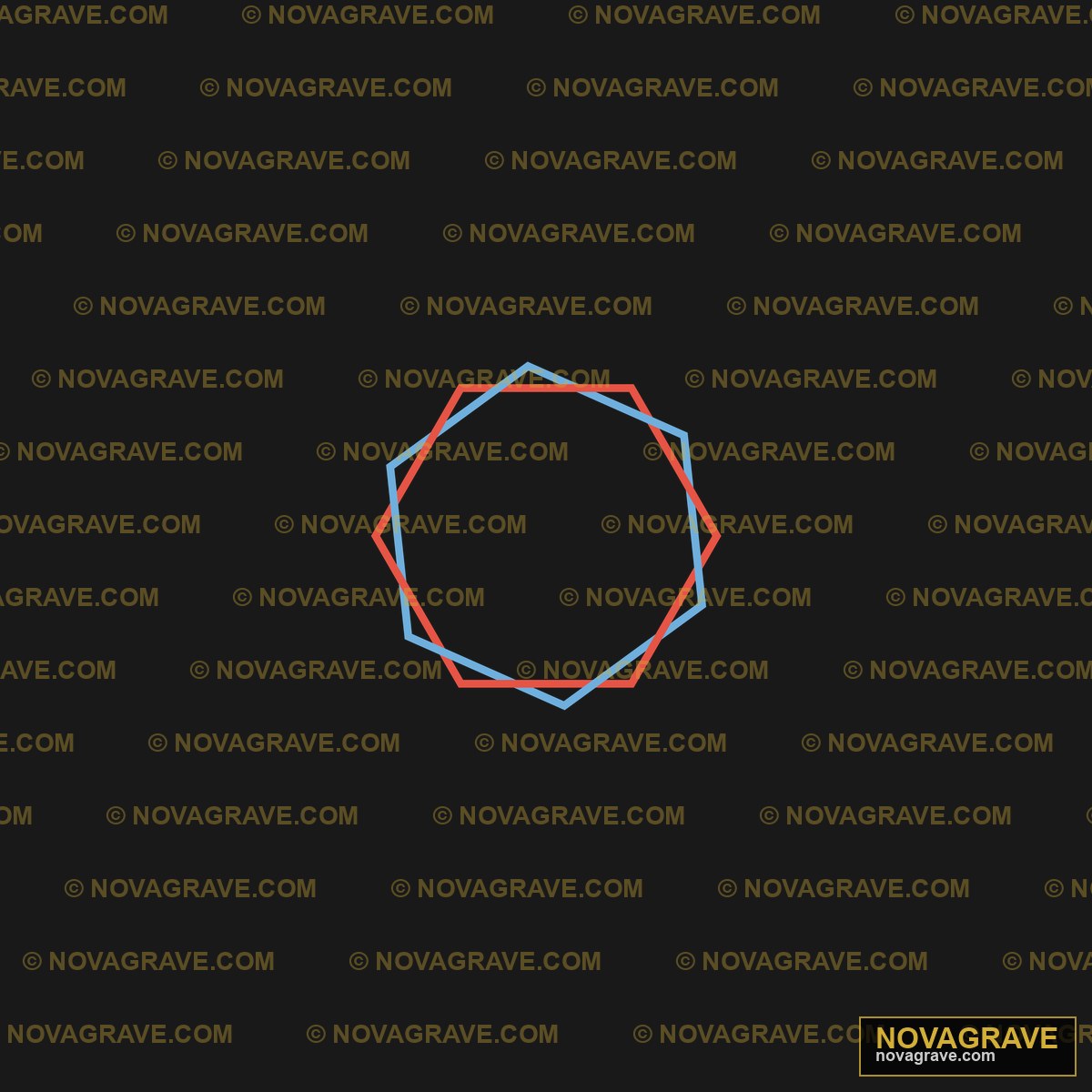 A Hexagon With A Red And Blue Hexagon Other Designs - Design DTF