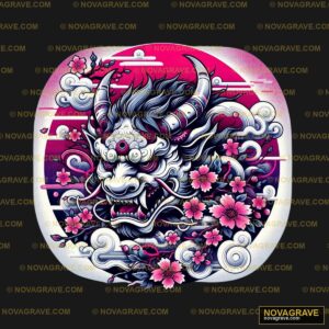 A Japanese Dragon With Flowers And Clouds Animals Wildlife - Design DTF