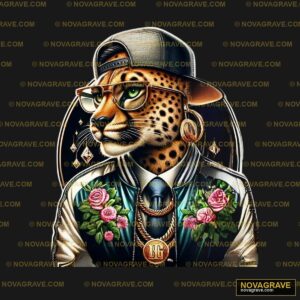 A Leopard Wearing A Hat And Sunglasses With R Animals Wildlife - DTF Ontwerp