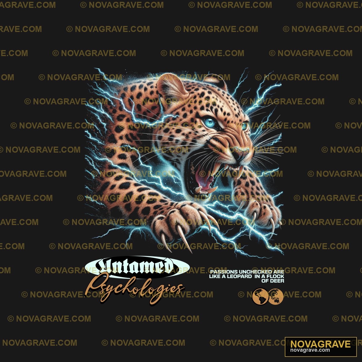 A Leopard With Lightning On Its Face Animals Wildlife 2 - DTF Ontwerp