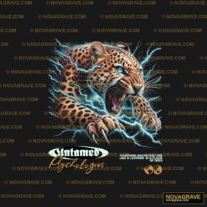 A Leopard With Lightning On Its Face Animals Wildlife - DTF Ontwerp