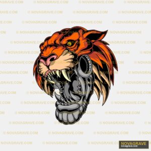 A Lion Head With A Big Mouth And A Big Grin Animals Wildlife - DTF Ontwerp