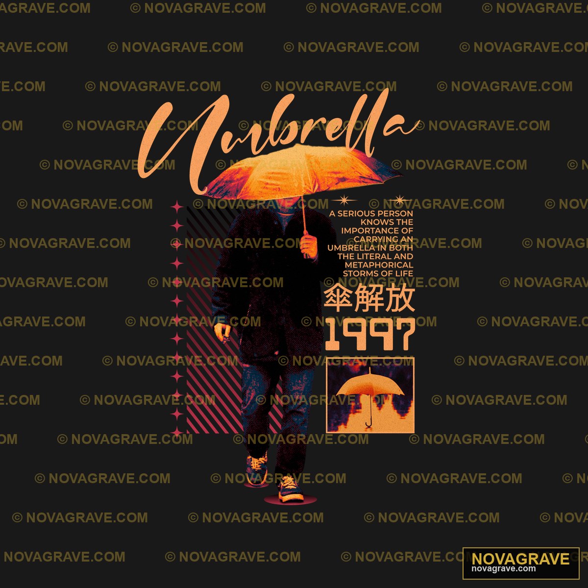 A Man Holding An Umbrella And Walking Other Designs - DTF Transfer Design