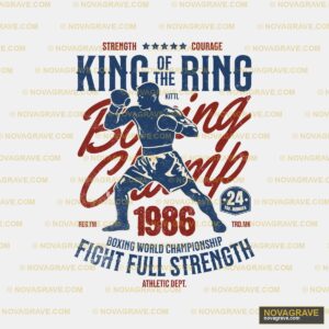 A Man In A Boxing Stance With The Words King Streetwear Urban - DTF Transfer Design