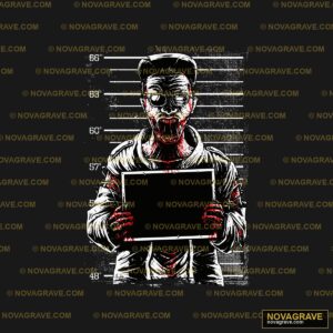 Zombie Mugshot DTF Design PNG SVG DXF Instant Download