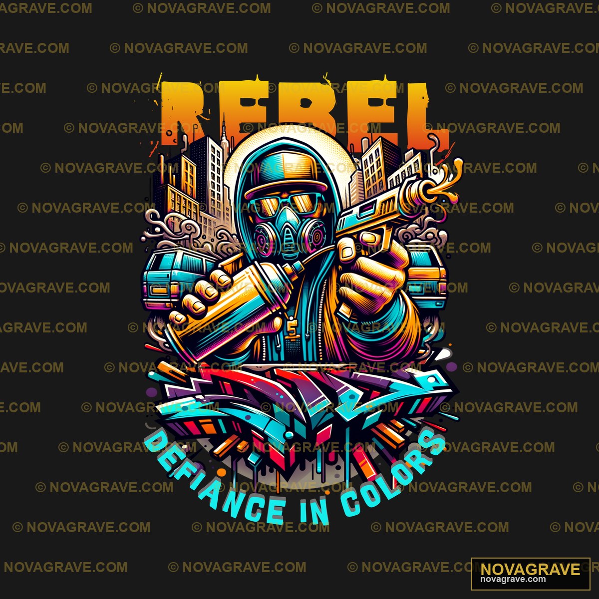 A Man In A Gas Mask And Gas Mask With A Gun Other Designs - DTF Ontwerp