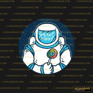 Astronaut Holding Lollipop "Sweet Galaxy" DTF Design PNG