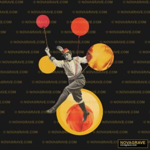 A Man In A Suit And Hat Holding Balloons Other Designs - DTF Transfer Design