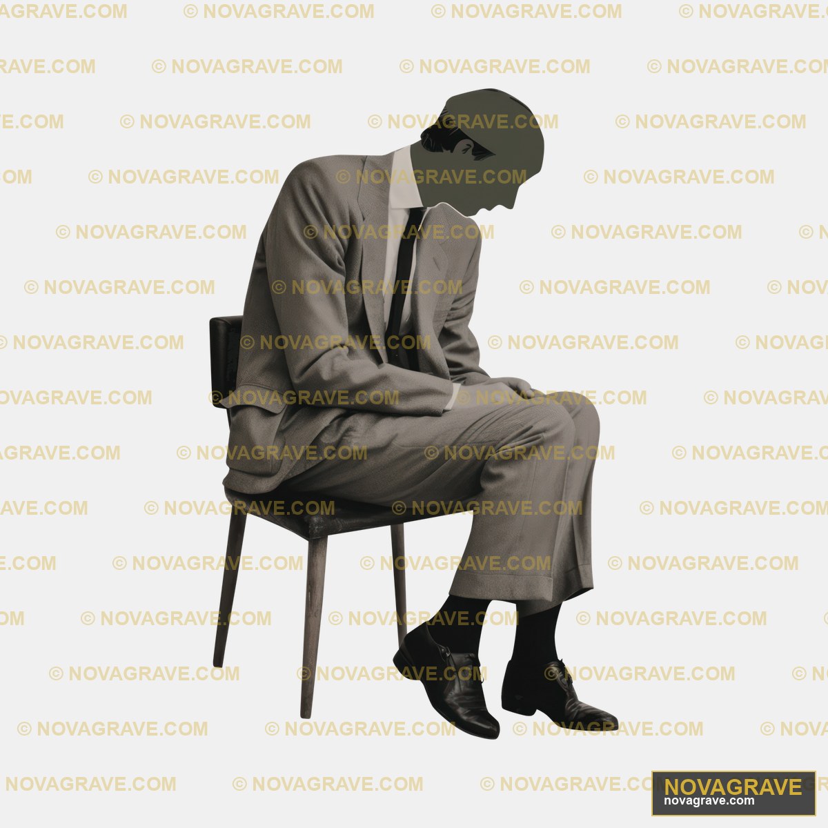A Man In A Suit And Tie Sitting On A Chair Other Designs - Design DTF