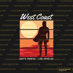 West Coast Surfer Sunset DTF Design PNG SVG DXF