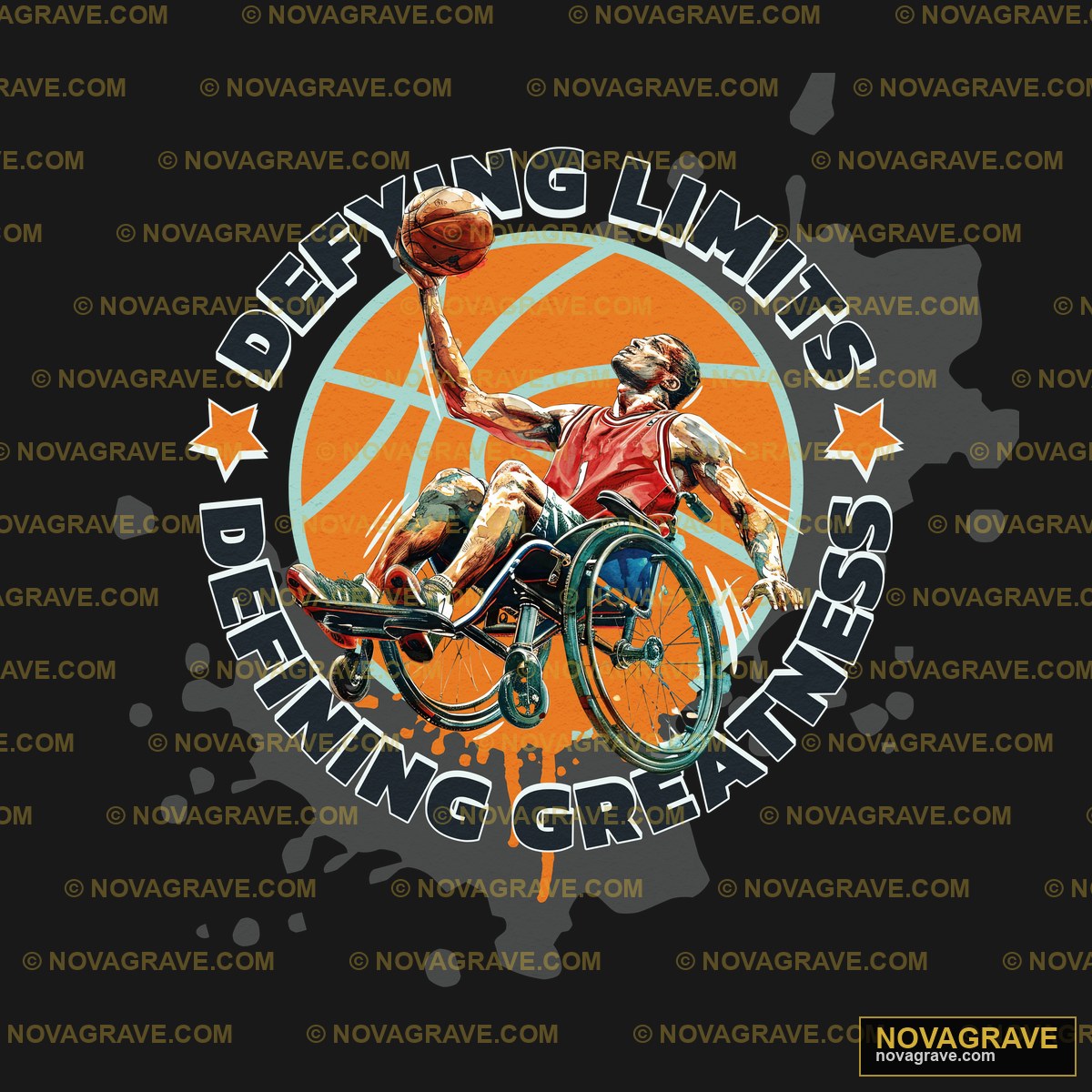 A Man In A Wheelchair Playing Basketball Streetwear Urban - DTF Ontwerp